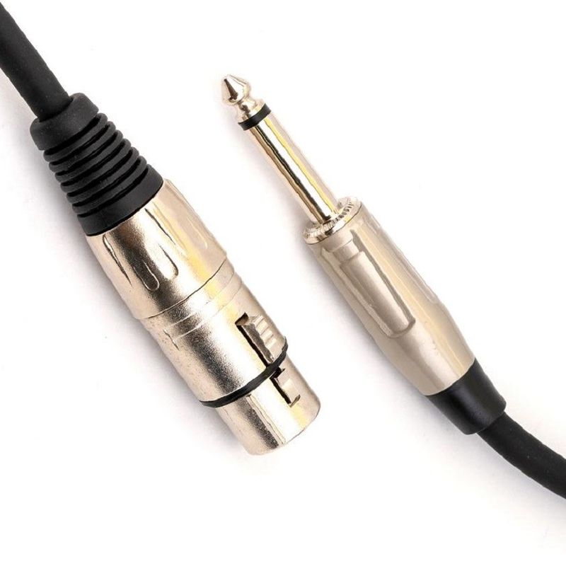 1/4 дюйма Мужчина к XLR Женщина Микрофонная провода Черный XLR кабель 10 футов Микрофонный кабель