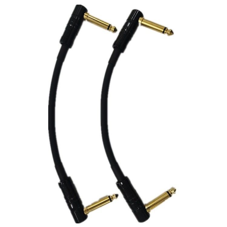 0.6ft Patch Cable Cord 2 Pcs Pack 6.35mm Angled Plug Instrument Cable для педальной доски