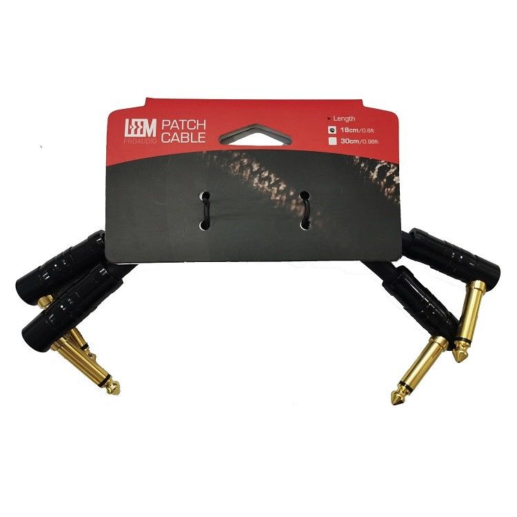 0.6ft Patch Cable Cord 2 Pcs Pack 6.35mm Angled Plug Instrument Cable для педальной доски