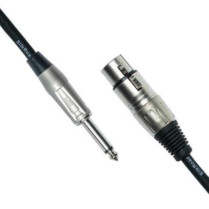 XLR Женщина до 1/4 дюйма 6,35 мм TS Микрофон кабель Микрофонная проволока Черный XLR кабель 10 футов
