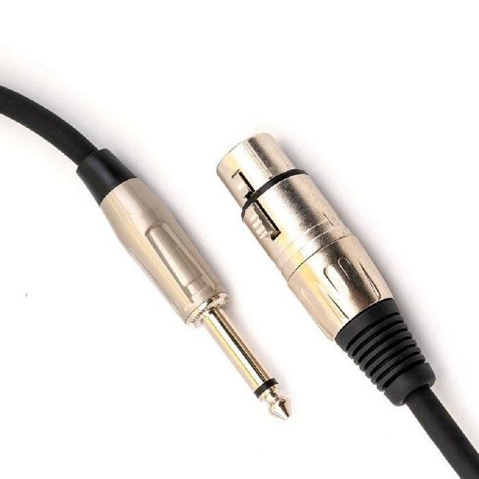 XLR Женщина до 1/4 дюйма 6,35 мм TS Микрофон кабель Микрофонная проволока Черный XLR кабель 10 футов